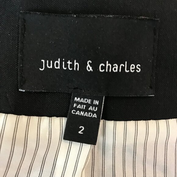 Judith & Charles Black One Button 96% Wool Blazer Size 2 - Picture 7 of 9